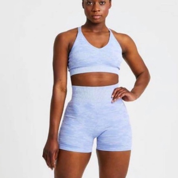 AYBL EVOLVE CAMO SEAMLESS SHORTS-blue-size S - Picture 1 of 6